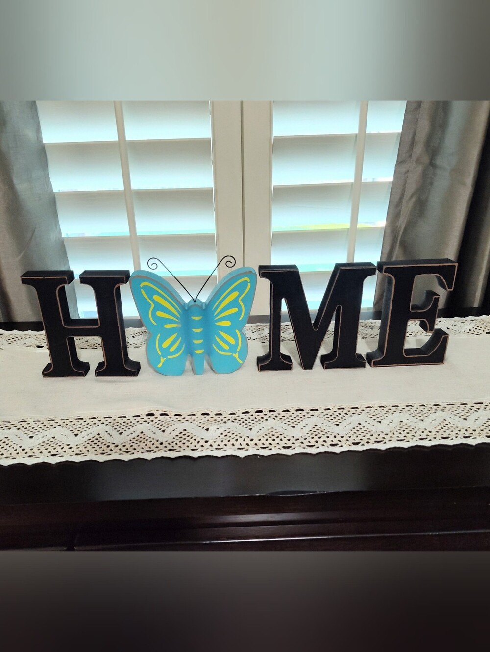 Rustic Black Wood Block Letters w/10 Holiday Accent Blocks - Picture 4 of 10